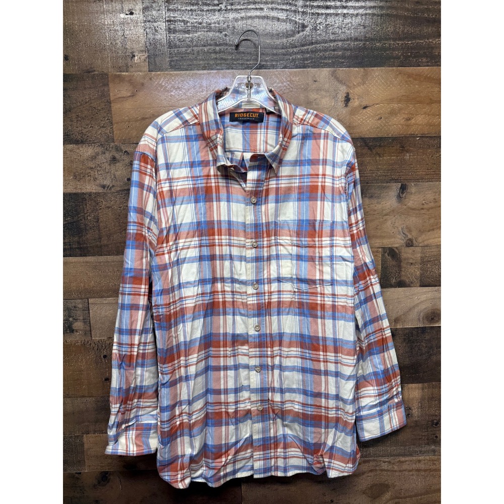 Ridgecut Toughwear‎ Men's Long Sleeve Plaid Button Up Shirt Size L